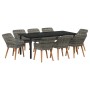 Conjunto de Comedor de Jardín 9 pcs Gris ratán sintético en Mesas de jardín | Comprar online en Foru.es