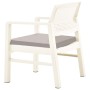 Set de muebles de jardín 3 piezas con cojines plástico blanco de vidaXL, Conjuntos de jardín - Ref: Foro24-315854, Precio: 14...