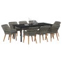 Conjunto de Comedor de Jardín 9 pcs Gris ratán sintético en Mesas de jardín | Comprar online en Foru.es