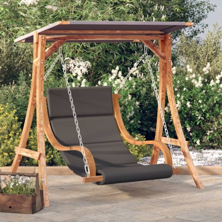 Columpio con cojín y toldo madera maciza de abeto de , Balancines de jardín - Ref: Foro24-3200624, Precio: 365,49 €, Descuent...