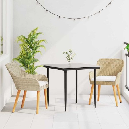 Conjunto de Comedor de Jardín 3 pcs Beige ratán sintético en Mesas de jardín | Comprar online en Foru.es