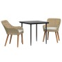 Conjunto de Comedor de Jardín 3 pcs Beige ratán sintético en Mesas de jardín | Comprar online en Foru.es
