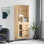 Aparador alto madera contrachapada color roble 69,5x34x180 cm de , Aparadores - Ref: Foro24-3189480, Precio: 153,42 €, Descue...