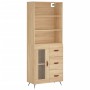 Aparador alto madera contrachapada color roble 69,5x34x180 cm de , Aparadores - Ref: Foro24-3189480, Precio: 153,42 €, Descue...