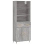 Aparador alto madera contrachapada gris sonoma 69,5x34x180 cm de , Aparadores - Ref: Foro24-3200503, Precio: 147,46 €, Descue...
