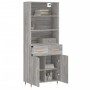Aparador alto madera contrachapada gris sonoma 69,5x34x180 cm de , Aparadores - Ref: Foro24-3200503, Precio: 147,46 €, Descue...