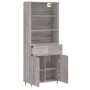 Aparador alto madera contrachapada gris sonoma 69,5x34x180 cm de , Aparadores - Ref: Foro24-3200503, Precio: 147,46 €, Descue...