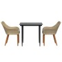 Conjunto de Comedor de Jardín 3 pcs Beige ratán sintético en Mesas de jardín | Comprar online en Foru.es