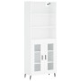 Aparador alto madera contrachapada blanco 69,5x34x180 cm de , Aparadores - Ref: Foro24-3189333, Precio: 158,86 €, Descuento: %