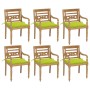 Sillas Batavia 6 unidades madera maciza de teca con cojines de , Sillas de jardín - Ref: Foro24-3073333, Precio: 737,53 €, De...