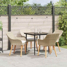 Conjunto de Comedor de Jardín 5 pcs Beige ratán sintético en Mesas de jardín | Comprar online en Foru.es