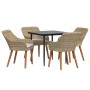 Conjunto de Comedor de Jardín 5 pcs Beige ratán sintético en Mesas de jardín | Comprar online en Foru.es