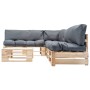 Muebles de palets de jardín con cojines grises 4 piezas madera de , Conjuntos de jardín - Ref: Foro24-277488, Precio: 465,52 ...