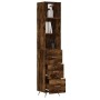 Aparador de madera contrachapada roble ahumado 34,5x34x180 cm de , Aparadores - Ref: Foro24-3189674, Precio: 99,28 €, Descuen...