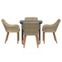 Conjunto de Comedor de Jardín 5 pcs Beige ratán sintético en Mesas de jardín | Comprar online en Foru.es