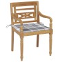 Sillas Batavia 2 uds teca maciza con cojines a cuadros grises de , Sillas de jardín - Ref: Foro24-3062141, Precio: 251,91 €, ...