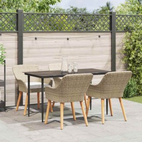 Conjunto de Comedor de Jardín 5 pcs Beige ratán sintético en Mesas de jardín | Comprar online en Foru.es