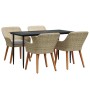 Conjunto de Comedor de Jardín 5 pcs Beige ratán sintético en Mesas de jardín | Comprar online en Foru.es