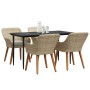 Conjunto de Comedor de Jardín 5 pcs Beige ratán sintético en Mesas de jardín | Comprar online en Foru.es