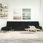 Sofá cama en forma de L tela negro 255x140x70 cm de , Sofás - Ref: Foro24-3157237, Precio: 377,75 €, Descuento: %