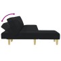 Sofá cama en forma de L tela negro 255x140x70 cm de , Sofás - Ref: Foro24-3157237, Precio: 377,75 €, Descuento: %
