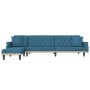 Sofá cama en forma de L terciopelo azul 271x140x70 cm de , Sofás - Ref: Foro24-3157275, Precio: 432,09 €, Descuento: %