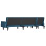 Sofá cama en forma de L terciopelo azul 271x140x70 cm de , Sofás - Ref: Foro24-3157275, Precio: 432,09 €, Descuento: %