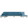 Sofá cama en forma de L terciopelo azul 271x140x70 cm de , Sofás - Ref: Foro24-3157275, Precio: 432,09 €, Descuento: %