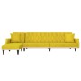 Sofá cama en forma de L terciopelo amarillo 271x140x70 cm de , Sofás - Ref: Foro24-3157280, Precio: 399,97 €, Descuento: %