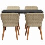 Conjunto de Comedor de Jardín 5 pcs Beige ratán sintético en Mesas de jardín | Comprar online en Foru.es