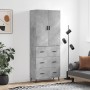 Aparador alto madera contrachapada gris hormigón 69,5x34x180 cm de , Aparadores - Ref: Foro24-3195863, Precio: 159,80 €, Desc...