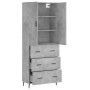 Aparador alto madera contrachapada gris hormigón 69,5x34x180 cm de , Aparadores - Ref: Foro24-3195863, Precio: 159,80 €, Desc...