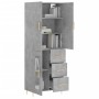 Aparador alto madera contrachapada gris hormigón 69,5x34x180 cm de , Aparadores - Ref: Foro24-3195951, Precio: 165,10 €, Desc...