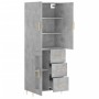 Aparador alto madera contrachapada gris hormigón 69,5x34x180 cm de , Aparadores - Ref: Foro24-3195951, Precio: 165,10 €, Desc...