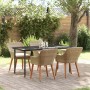 Conjunto de Comedor de Jardín 5 pcs Beige ratán sintético en Mesas de jardín | Comprar online en Foru.es