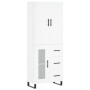 Aparador alto madera contrachapada blanco 69,5x34x180 cm de , Aparadores - Ref: Foro24-3195979, Precio: 173,14 €, Descuento: %