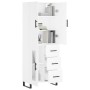 Aparador alto madera contrachapada blanco 69,5x34x180 cm de , Aparadores - Ref: Foro24-3195979, Precio: 173,14 €, Descuento: %