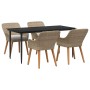 Conjunto de Comedor de Jardín 5 pcs Beige ratán sintético en Mesas de jardín | Comprar online en Foru.es