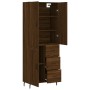 Aparador alto madera contrachapada marrón roble 69,5x34x180 cm de , Aparadores - Ref: Foro24-3196034, Precio: 186,87 €, Descu...