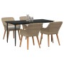 Conjunto de Comedor de Jardín 5 pcs Beige ratán sintético en Mesas de jardín | Comprar online en Foru.es