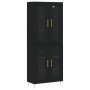 Aparador alto madera contrachapada negro 69,5x34x180 cm de , Aparadores - Ref: Foro24-3198266, Precio: 179,46 €, Descuento: %