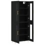Aparador alto madera contrachapada negro 69,5x34x180 cm de , Aparadores - Ref: Foro24-3198266, Precio: 179,46 €, Descuento: %