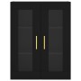 Aparador alto madera contrachapada negro 69,5x34x180 cm de , Aparadores - Ref: Foro24-3198266, Precio: 179,46 €, Descuento: %