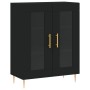 Aparador alto madera contrachapada negro 69,5x34x180 cm de , Aparadores - Ref: Foro24-3198266, Precio: 179,46 €, Descuento: %