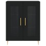 Aparador alto madera contrachapada negro 69,5x34x180 cm de , Aparadores - Ref: Foro24-3198266, Precio: 179,46 €, Descuento: %