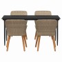 Conjunto de Comedor de Jardín 5 pcs Beige ratán sintético en Mesas de jardín | Comprar online en Foru.es