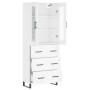 Aparador alto madera contrachapada blanco brillo 69,5x34x180 cm de , Aparadores - Ref: Foro24-3198427, Precio: 206,37 €, Desc...