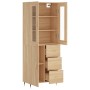 Aparador alto madera contrachapada color roble 69,5x34x180 cm de , Aparadores - Ref: Foro24-3198452, Precio: 173,13 €, Descue...