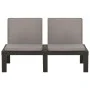 Banco de jardín con cojines plástico gris de vidaXL, Bancos de jardín - Ref: Foro24-315849, Precio: 125,80 €, Descuento: %