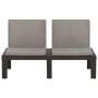 Banco de jardín con cojines plástico gris de vidaXL, Bancos de jardín - Ref: Foro24-315849, Precio: 132,92 €, Descuento: %